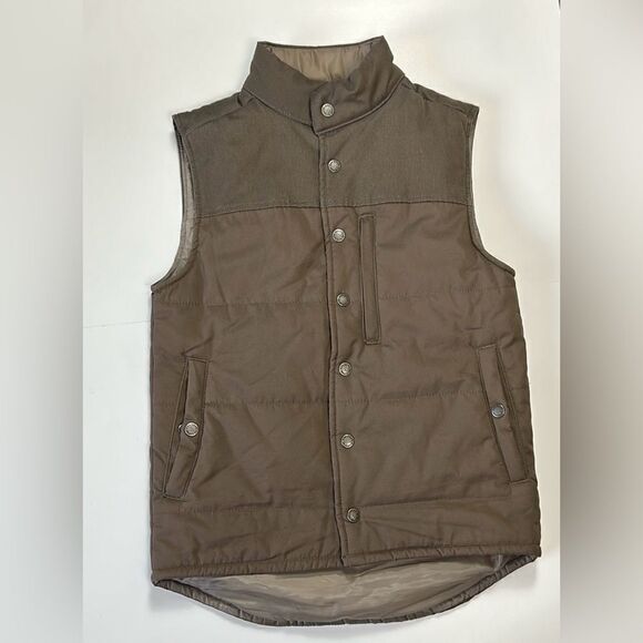 RedHead Brand Snap Button Men's Vest Size small Brown Lined - Picture 1 of 7